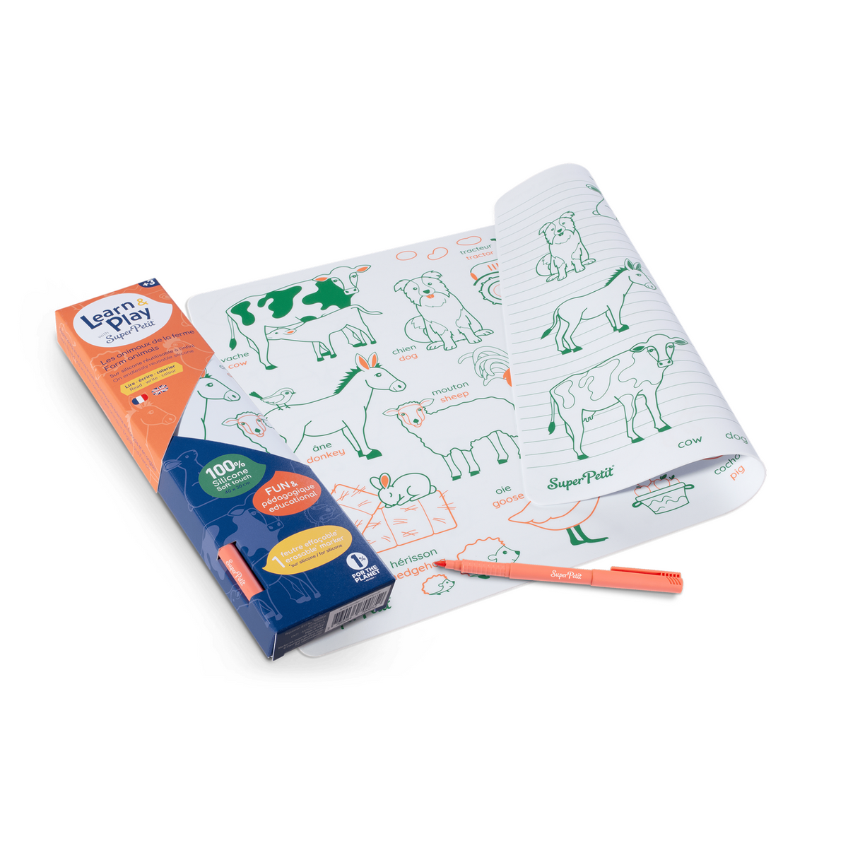 Coloriage effaçable et réutilisable - Animaux de la ferme
