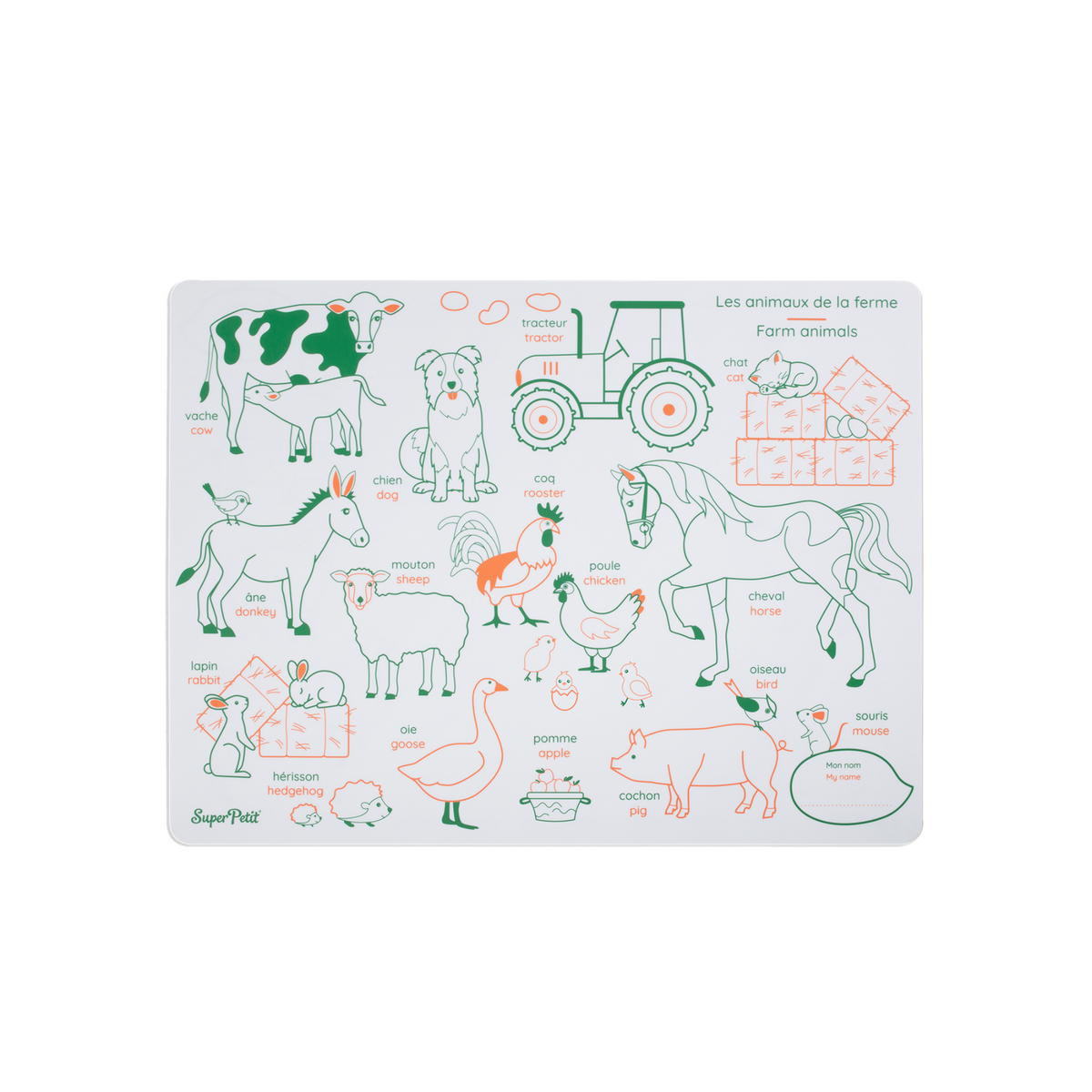 Coloriage effaçable et réutilisable - Animaux de la ferme