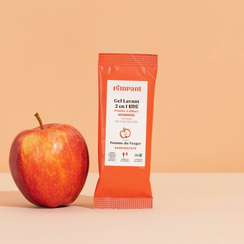 Gel lavant Kids 2-en-1 Pomme du Verger poudre à diluer 25 gr