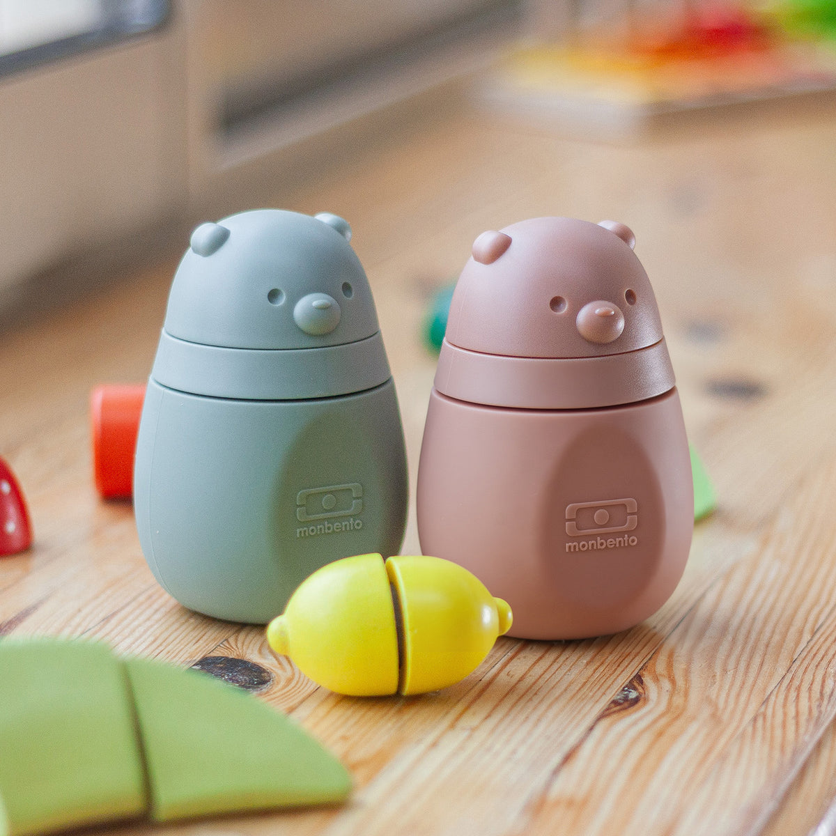 Duo Gourdes alimentaire Yummy  - Vert & Rose