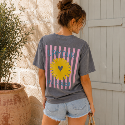 T-shirt Amour Soleil - Gris