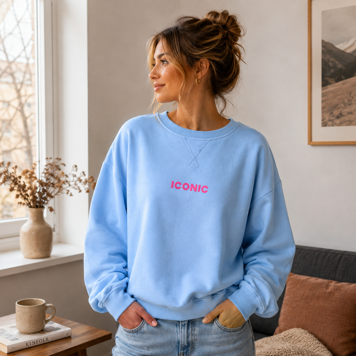 Sweat Iconic bleu clair