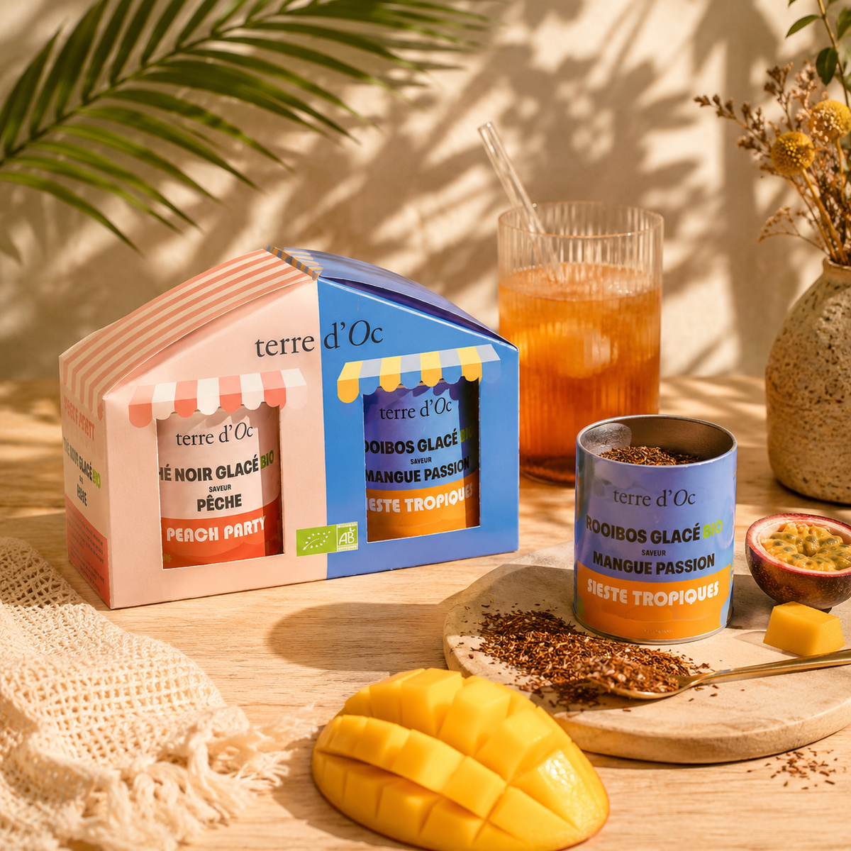 Duo de Thés Glacés Bio en Vrac - Pêche & Mangue Passion