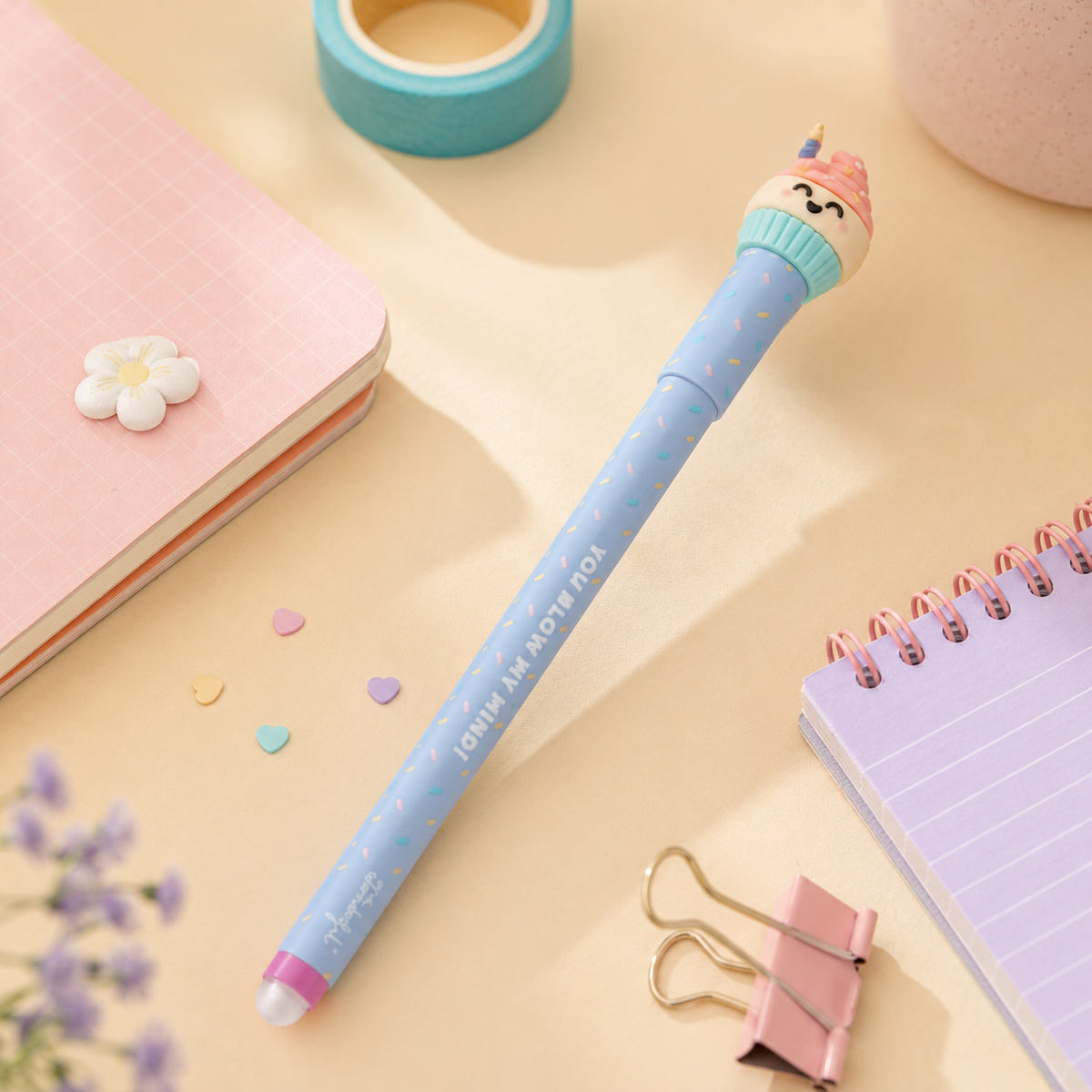 Stylo effaçable Bo-Bo Cupcake – Youpi, c'est ton anniversaire !