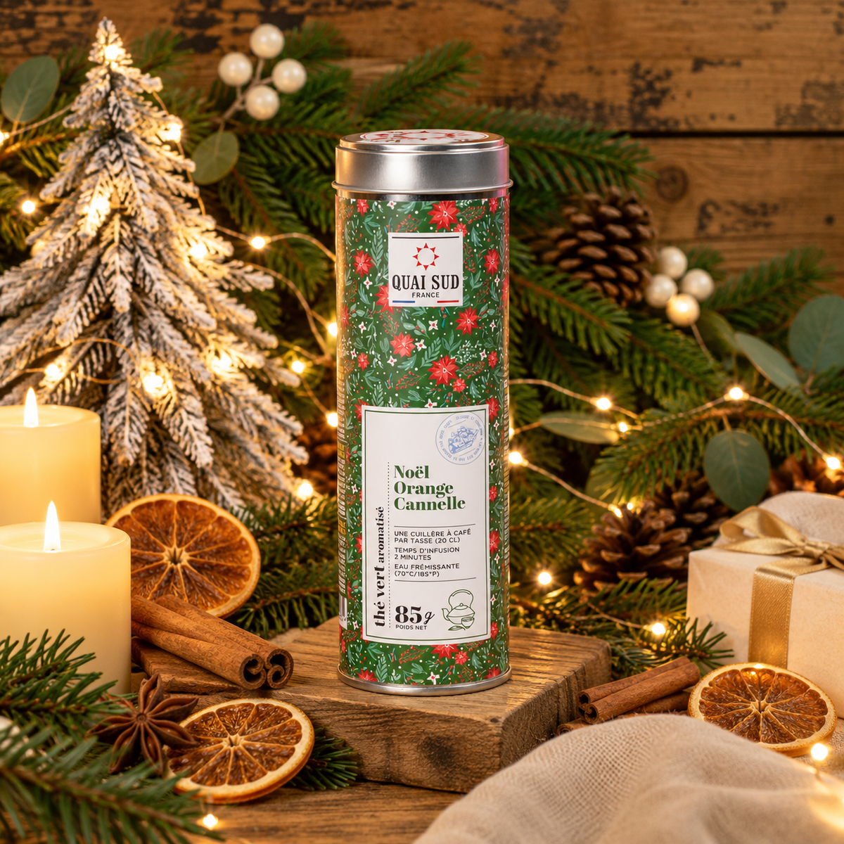 THE VERT DE NOEL BOITE - ORANGE CANNELLE