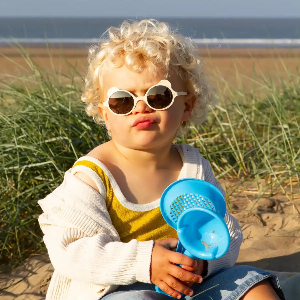 Lunettes de Soleil Ourson - Crème