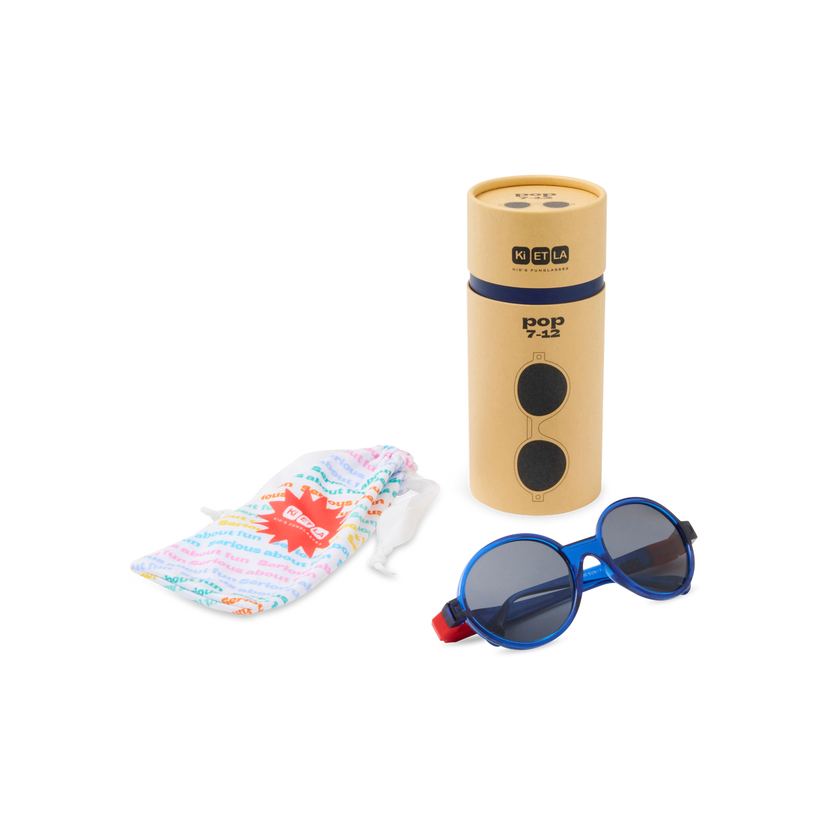 Lunettes de Soleil Enfant Pop - Bleu Marine Rouge