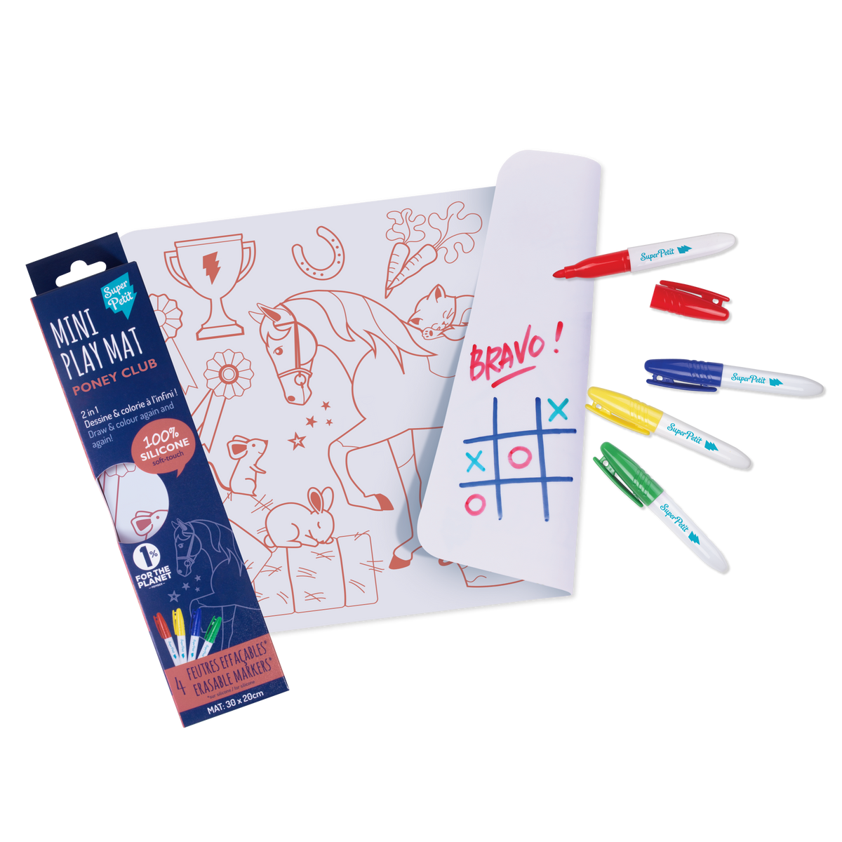 Coloriage effaçable et réutilisable - Poney Club