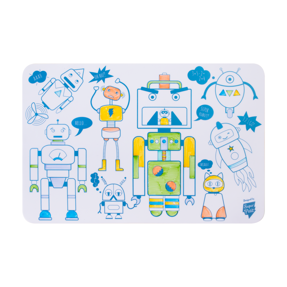 Coloriage effaçable et réutilisable - Robot