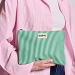 Pochette Ema -  Rayures Fines Vert