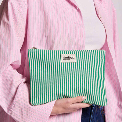 Pochette Ema -  Rayures Fines Vert