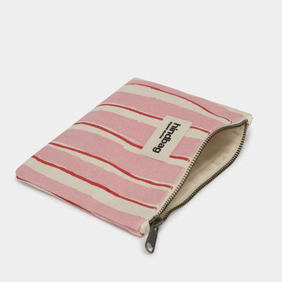 Pochette Lou - Rayures Larges Rose