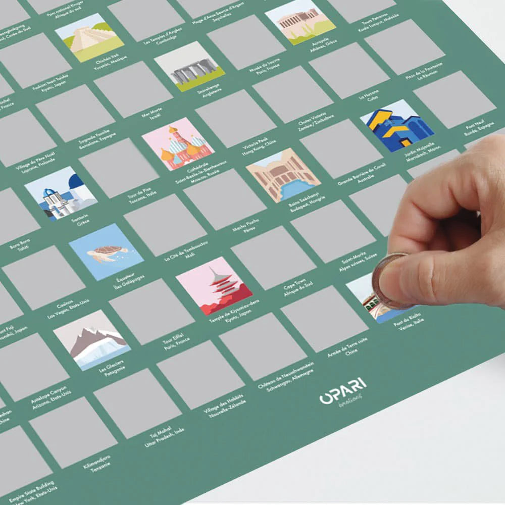 Poster à Gratter - 100 Lieux à Visiter dans sa Vie