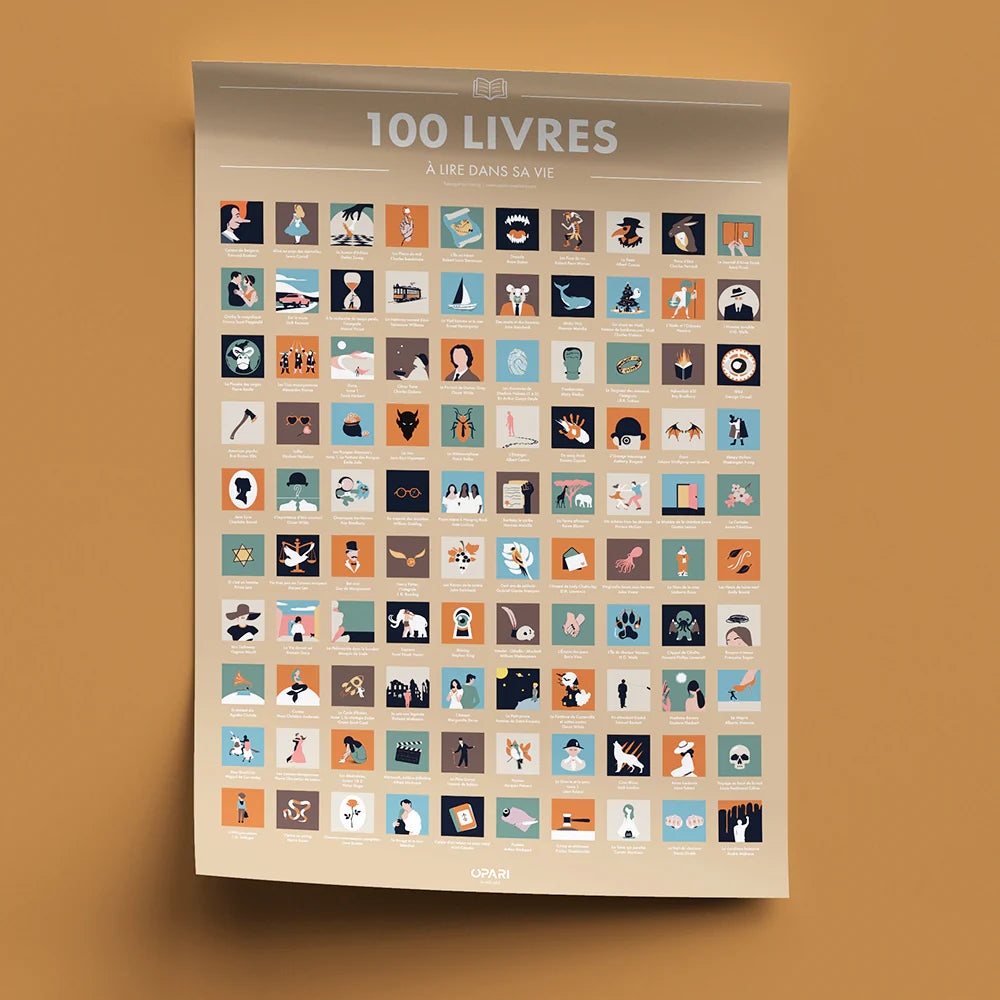 Poster à Gratter - 100 Livres Cultes à Lire dans sa Vie
