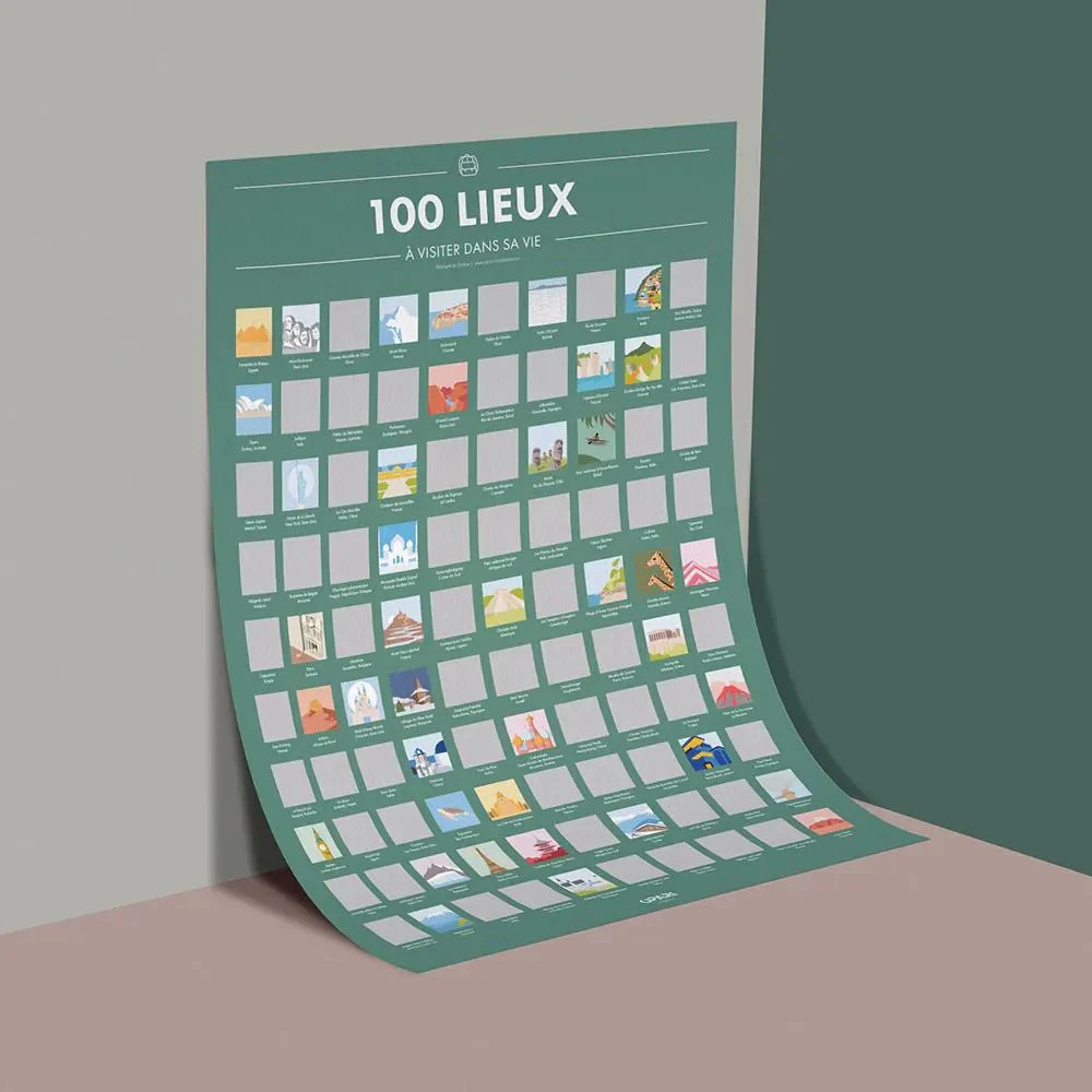 Poster à Gratter - 100 Lieux à Visiter dans sa Vie