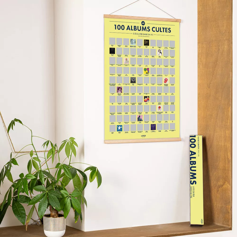 Poster à Gratter - 100 Albums Mythiques à Écouter dans sa Vie