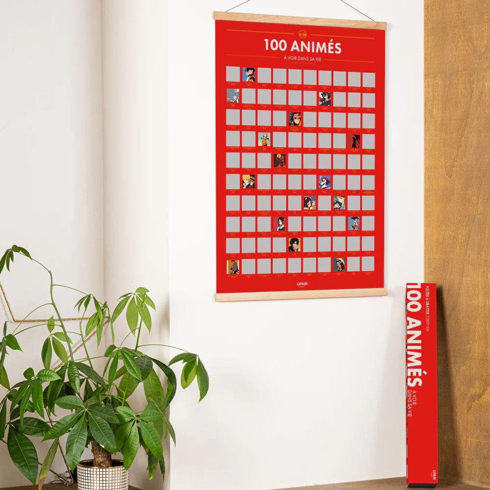 Poster à Gratter - 100 Animés Cultes à Voir dans sa Vie