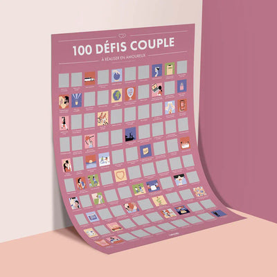 Poster à Gratter - 100 Défis Couple à Faire en Amoureux