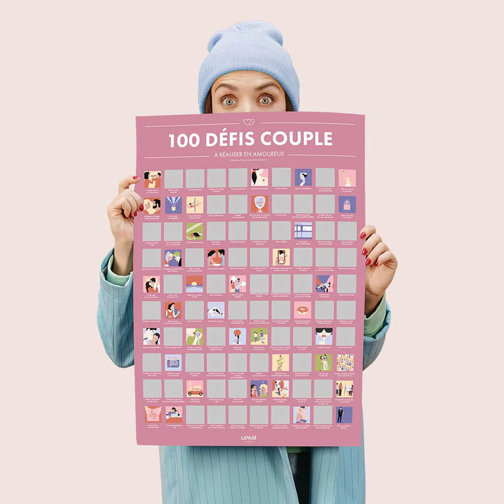 Poster à Gratter - 100 Défis Couple à Faire en Amoureux