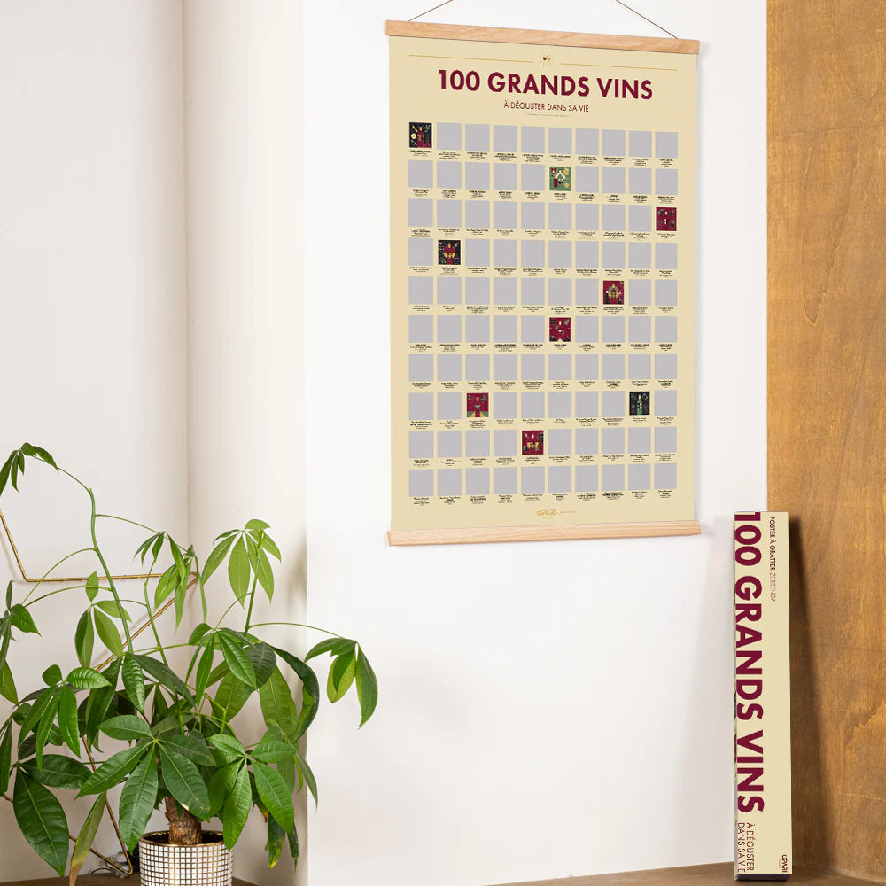 Poster à Gratter - 100 Grands Vins à Déguster dans sa Vie