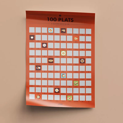 Poster à Gratter - 100 Plats à Goûter dans sa Vie