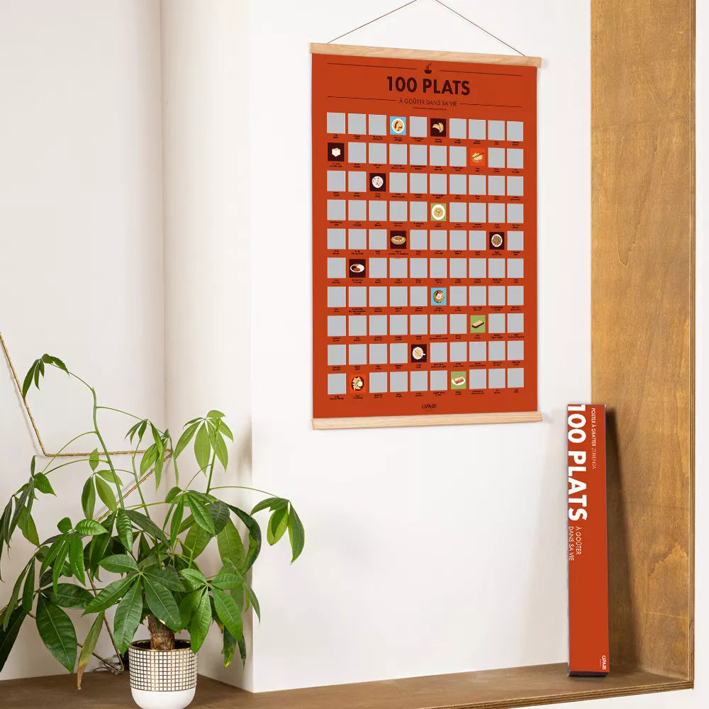 Poster à Gratter - 100 Plats à Goûter dans sa Vie