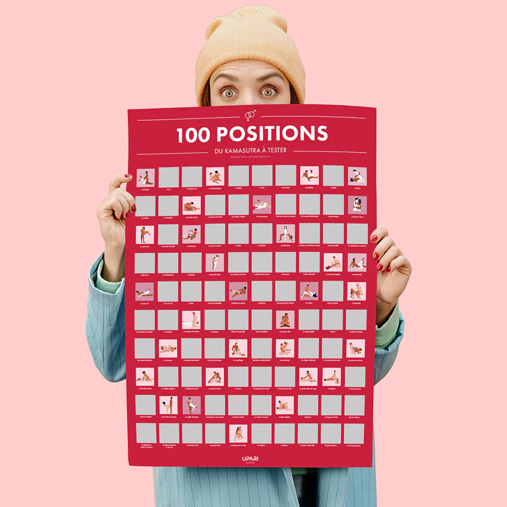 Poster à Gratter - 100 Positions du Kamasutra à Tester en Couple