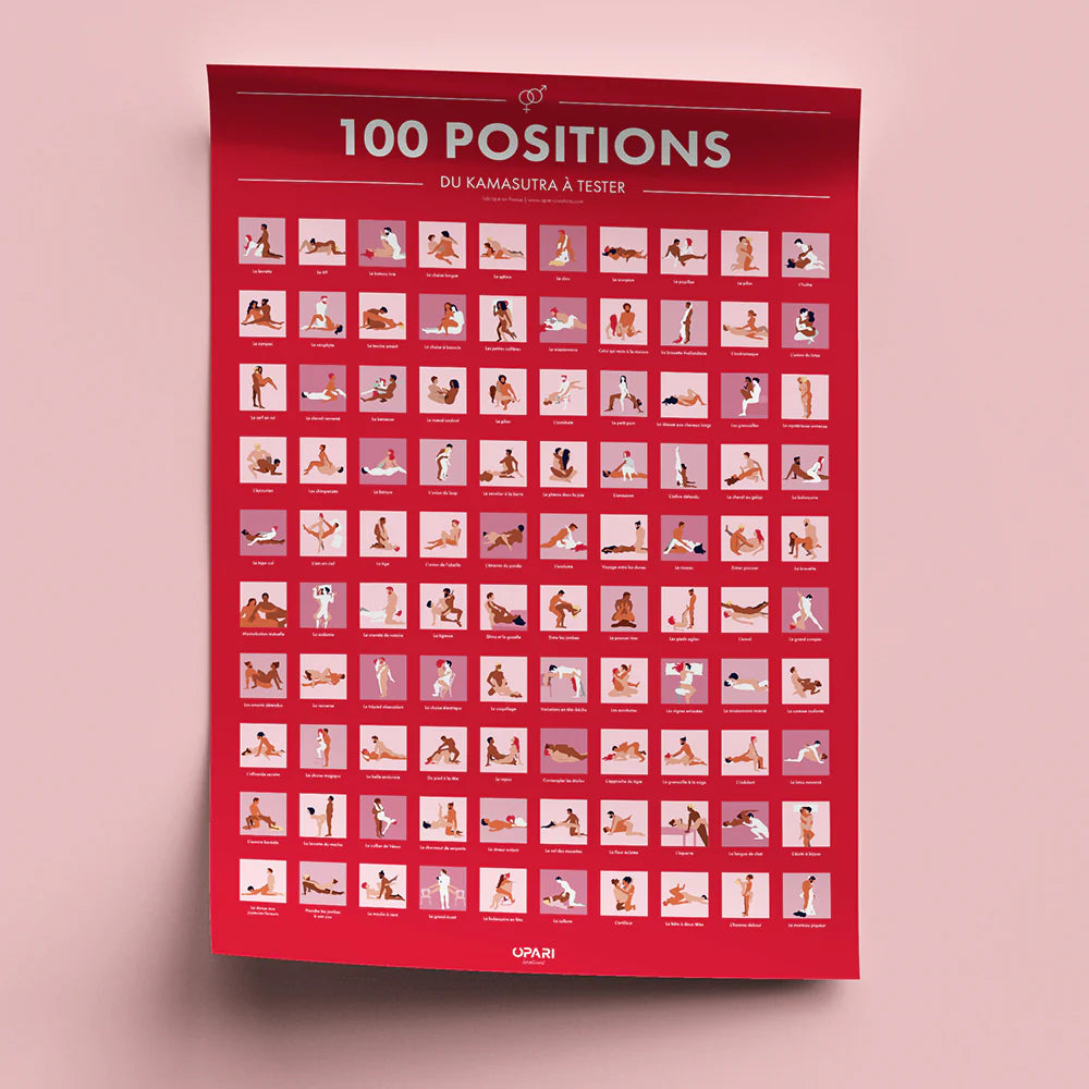 Poster à Gratter - 100 Positions du Kamasutra à Tester en Couple