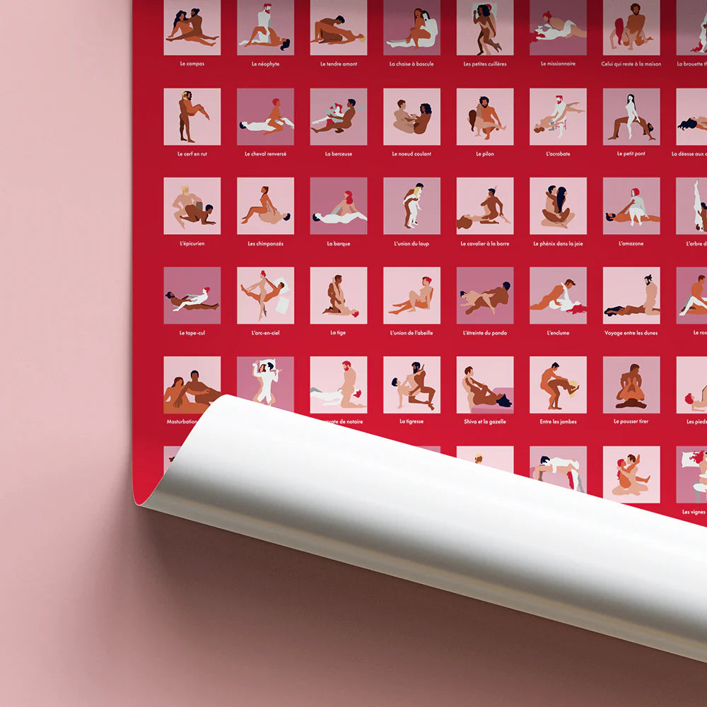 Poster à Gratter - 100 Positions du Kamasutra à Tester en Couple