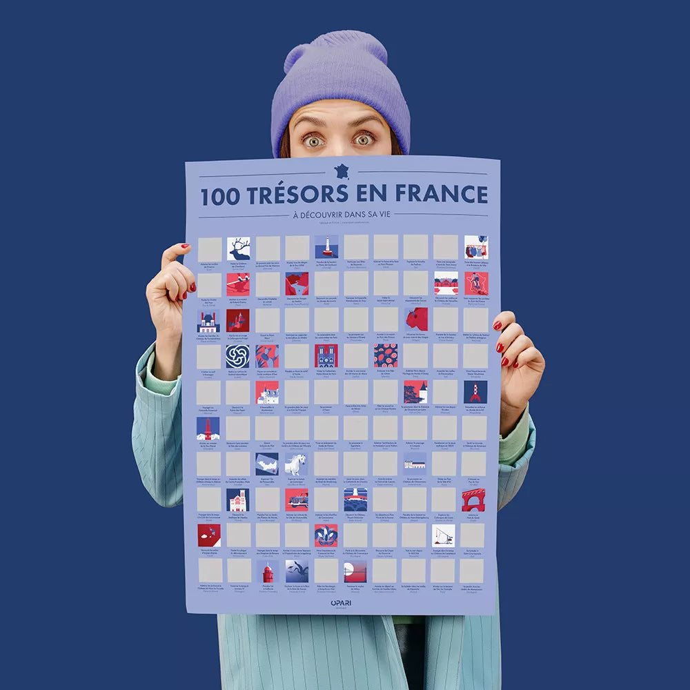 Poster à Gratter - 100 Trésors de France à Découvrir