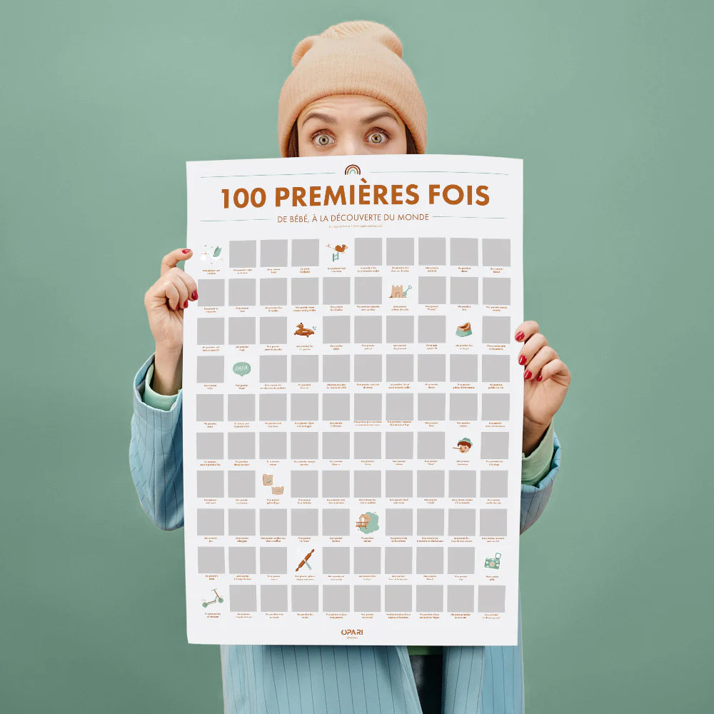 Poster à Gratter - 100 Premières Fois de Bébé à Gratter