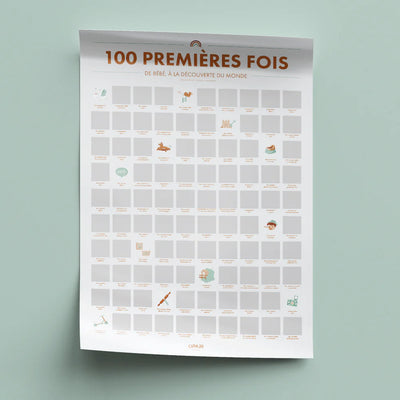 Poster à Gratter - 100 Premières Fois de Bébé à Gratter