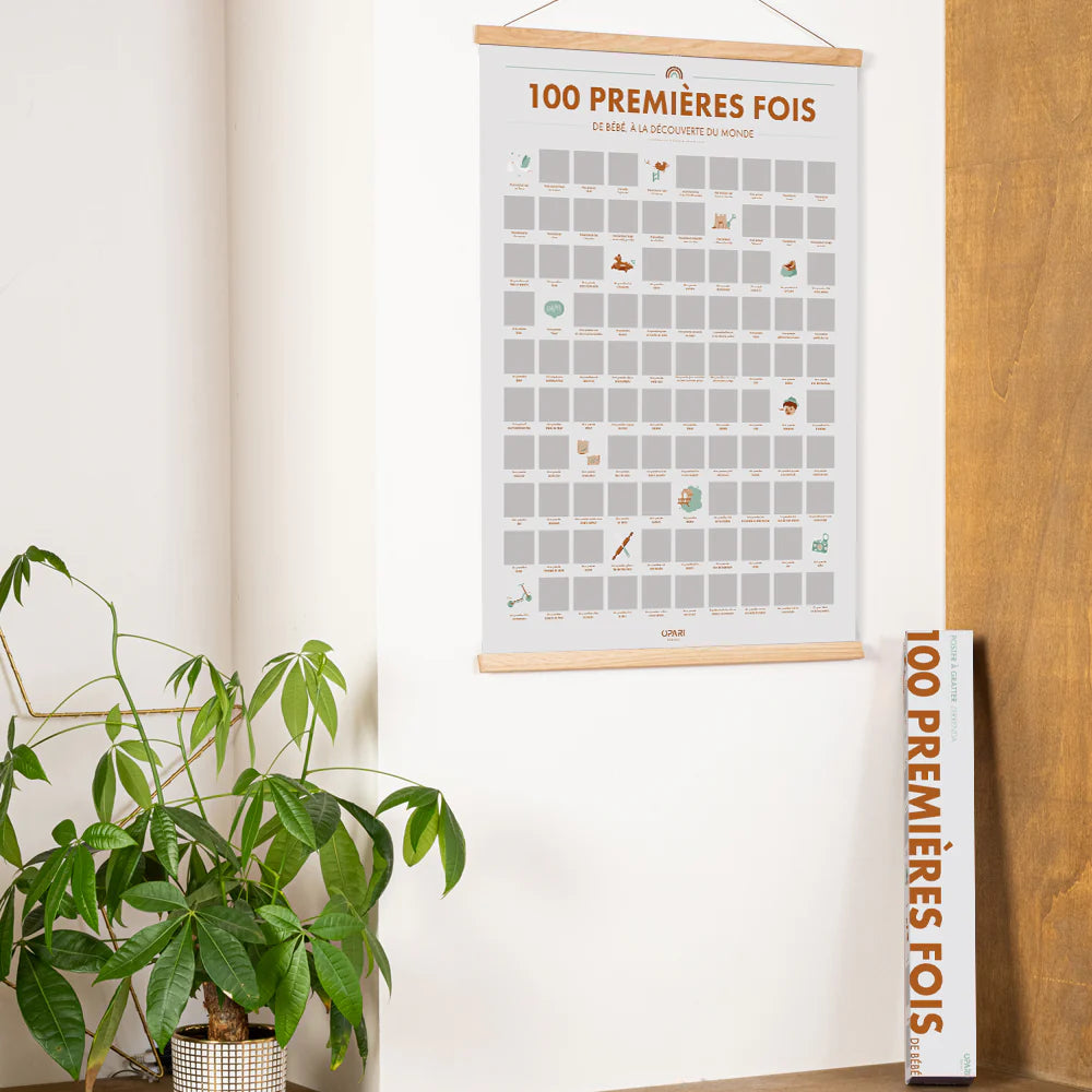 Poster à Gratter - 100 Premières Fois de Bébé à Gratter