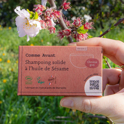 Shampoing solide bio cheveux gras l'huile de Sésame