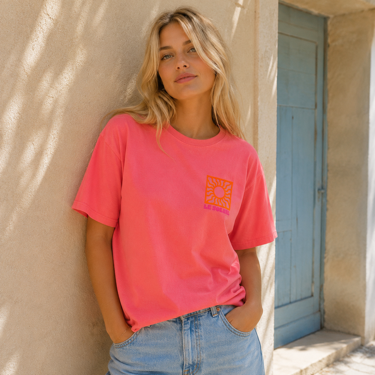 T-shirt Le Soleil - Corail