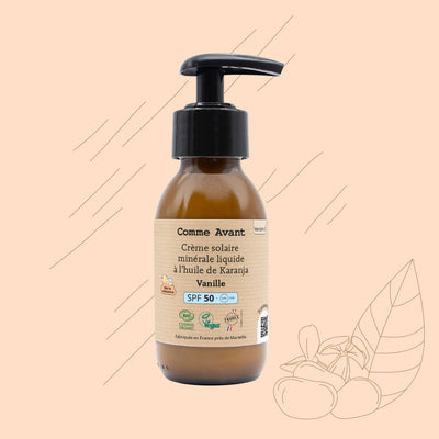 Crème solaire minérale liquide SPF50 - Vanille
