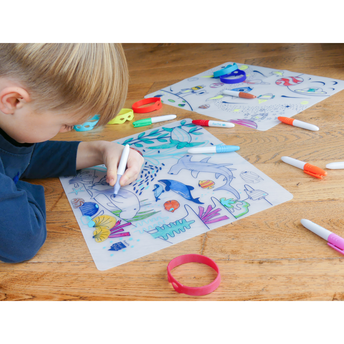 Coloriage effaçable et réutilisable - Barrière de Corail