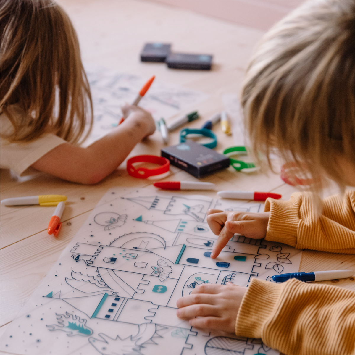 Coloriage effaçable et réutilisable chateau