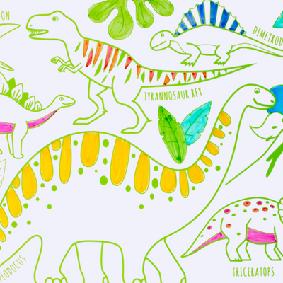 Coloriage effaçable et réutilisable - Dinosaure