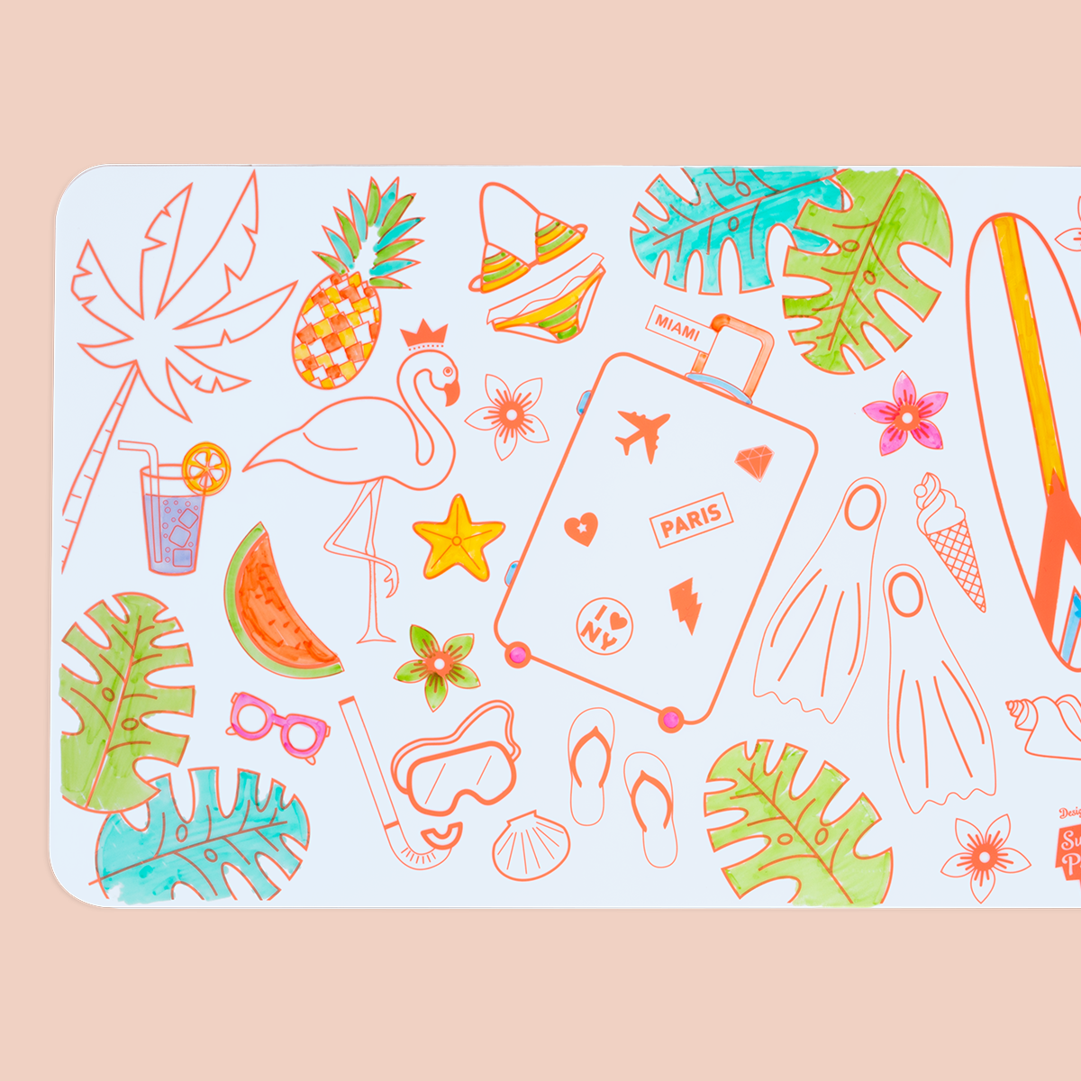 Coloriage effaçable et réutilisable - Paradise