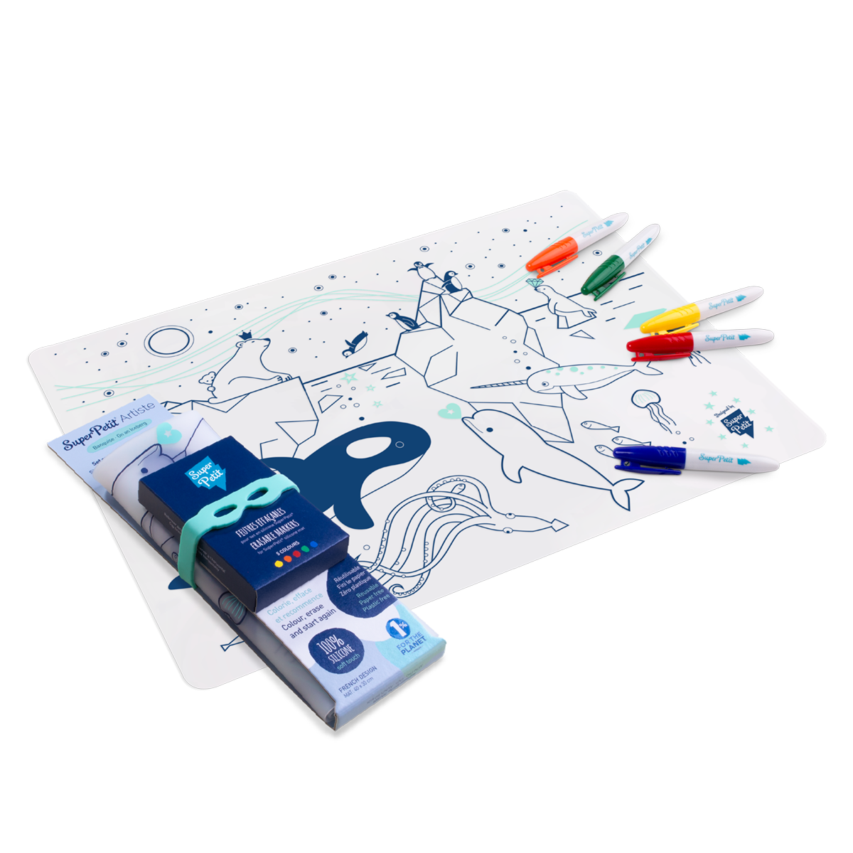 Coloriage effaçable et réutilisable - Sur la banquise