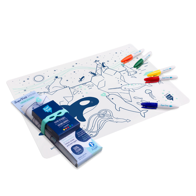 Coloriage effaçable et réutilisable sur la banquise