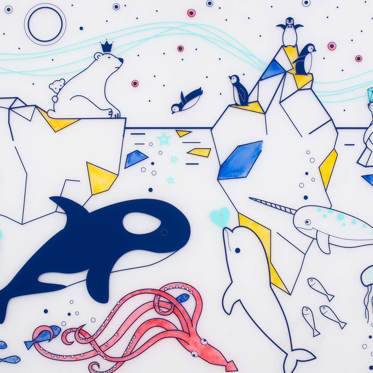 Coloriage effaçable et réutilisable - Sur la banquise