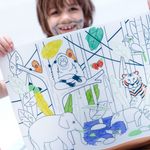 Coloriage effaçable et réutilisable jungle asie