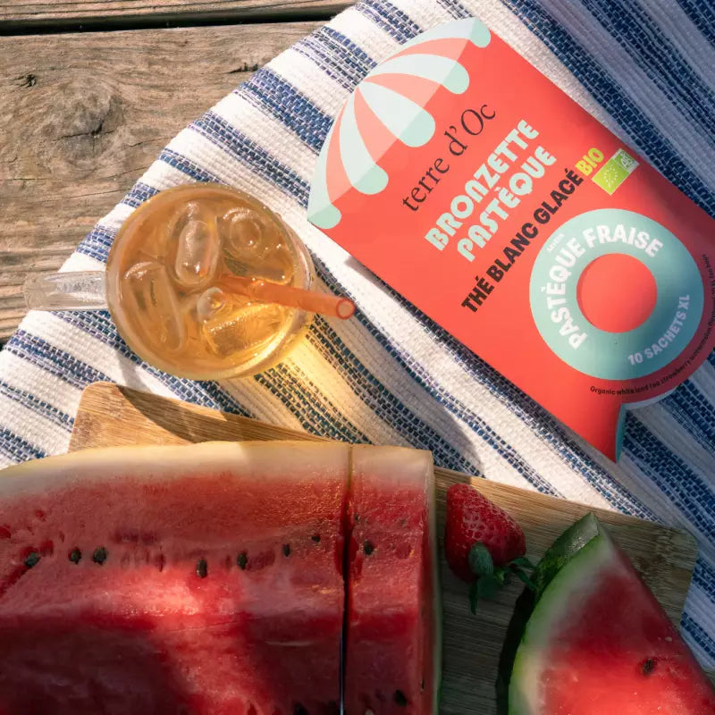 Thé blanc glacé bio - Pastèque Fraise