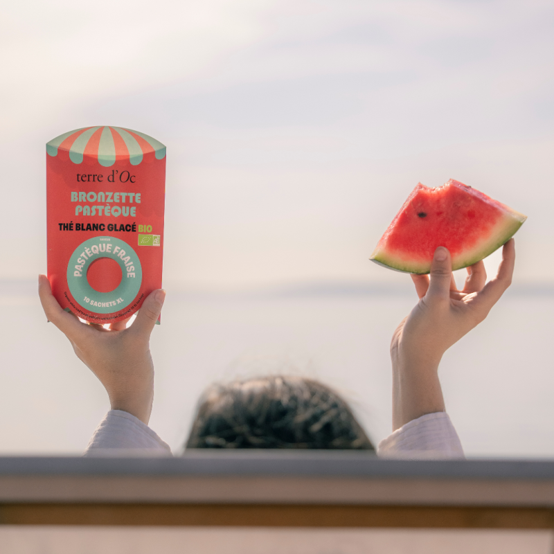 Thé blanc glacé bio - Pastèque Fraise