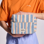 Trousse de Toilette Alix - Rayures Larges Bleu