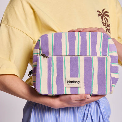 Trousse de Toilette Alix - Rayures Larges Violet