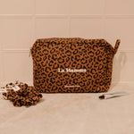 Trousse de toilette coton - léopard foncé - La mamma